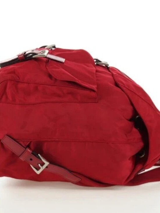 PRADA Backpack Nylon Red Silver Auth mr2001V main image 13